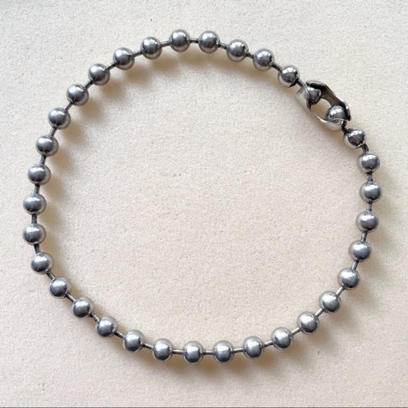 Vintage 90s Stainless Steel Oversized Bathtub Chain Goth Skater Choker Necklace - Picture 3 of 4